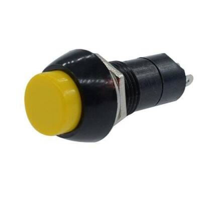 PBS-11B 12mm Yaylı Push Buton - Sarı