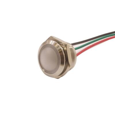 WD16L-P2/RG- 16mm 12-24V Kablolu Metal Sinyal Lambası - 2 Renk Katot
