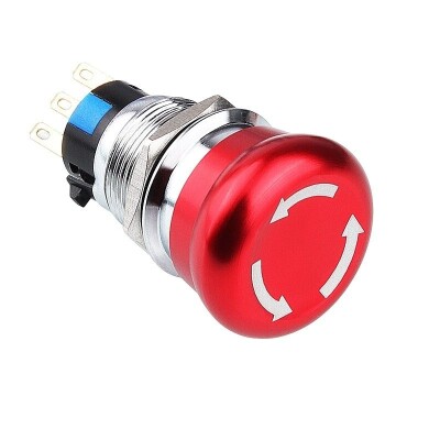 WD19M-Q1 19mm Metal Acil Stop Butonu 1NO+1NC