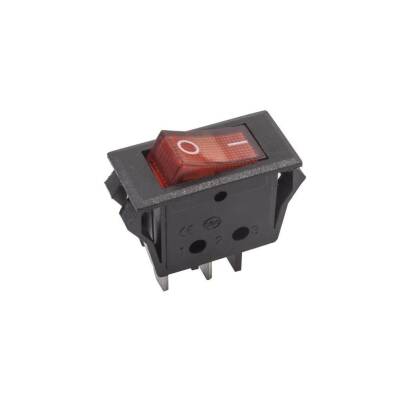 T85 Tekli Dar Işıklı On/Off Anahtar - Kırmızı