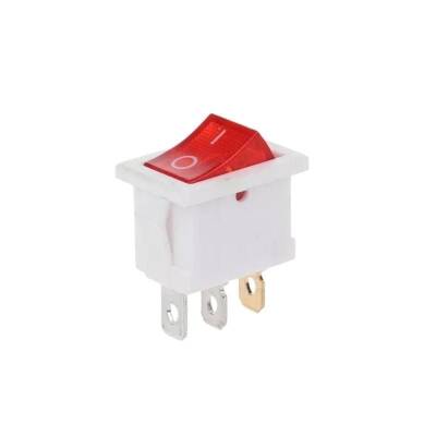 KCD1 Beyaz Kırmızı Işıklı On/Off Anahtar 3 Pin