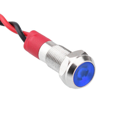 WD06L-P2 6mm 12-24V Kablolu Metal Sinyal Lambası - Mavi