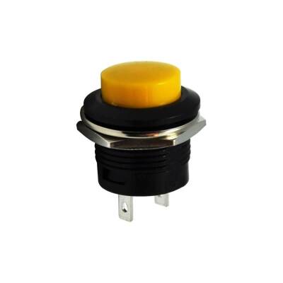 R13-507 16mm Yaylı Push Buton - Sarı