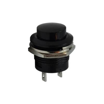 R13-507 16mm Yaylı Push Buton - Siyah
