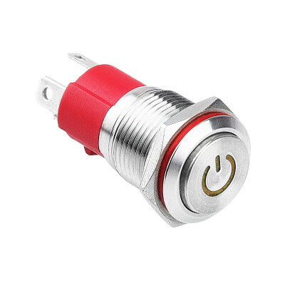 WD16D-G1Z-C 16mm Çıkık Anahtarlı Işıklı Power Metal Buton - Sarı