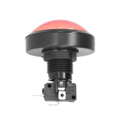 60mm 12V Bombeli Işıklı Oyun Makinesi Butonu - Kırmızı