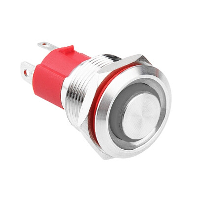 WD19D-G1Z-E 19mm Çıkık Anahtarlı Işıklı Metal Buton - Beyaz
