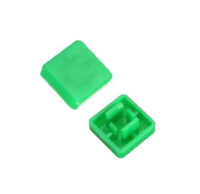 Tact Switch Kapağı Kare Yeşil - 10x10x5mm