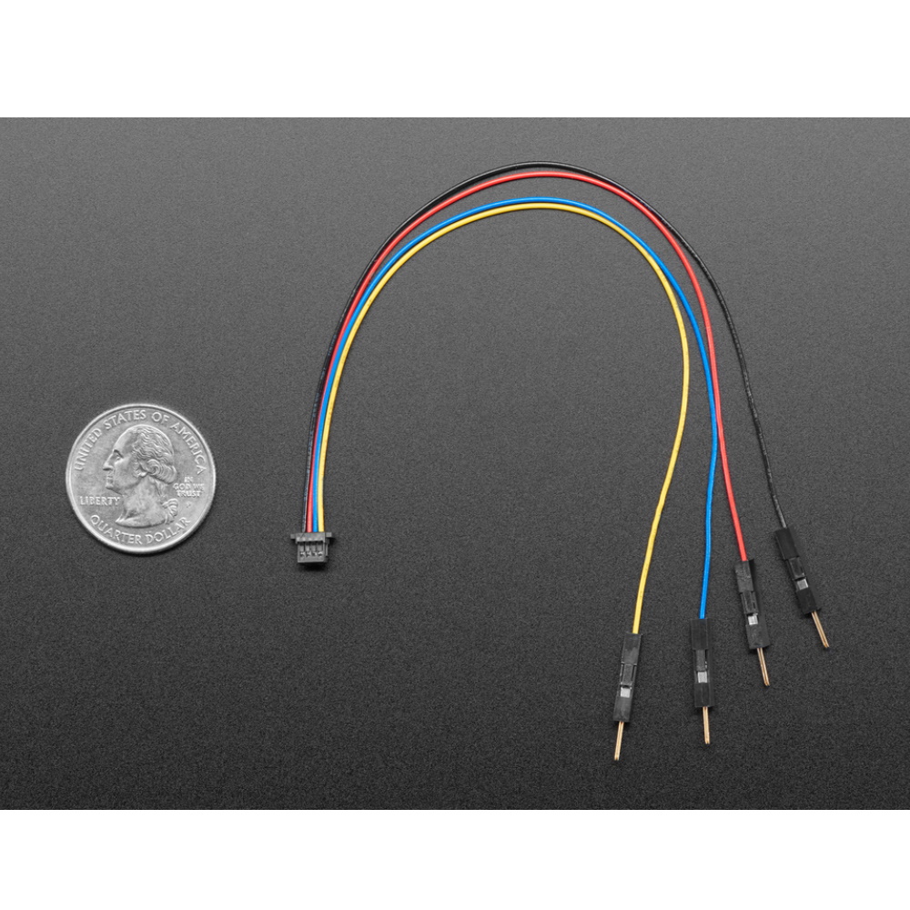 STEMMA QT / Qwiic JST SH 4-pin to Premium Male Headers Cable - 150mm Long