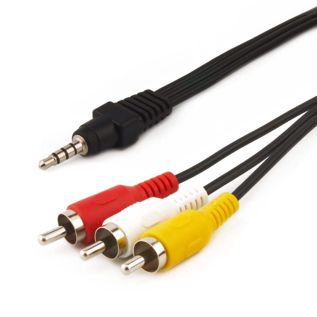 3.5mm TRRS Male to 3RCA Male Cable, Nickel Plated
