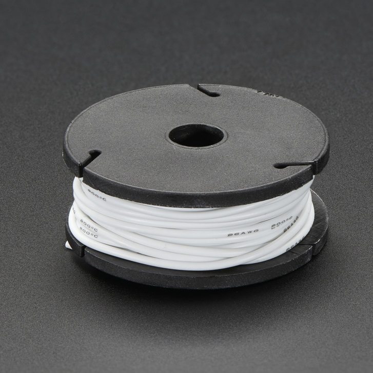 Silicone Cover Stranded-Core Wire - 25ft 26AWG - White