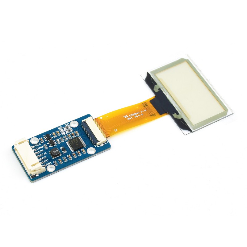 1.51inch Transparent OLED, 128×64, SPI/I2C, light blue color display