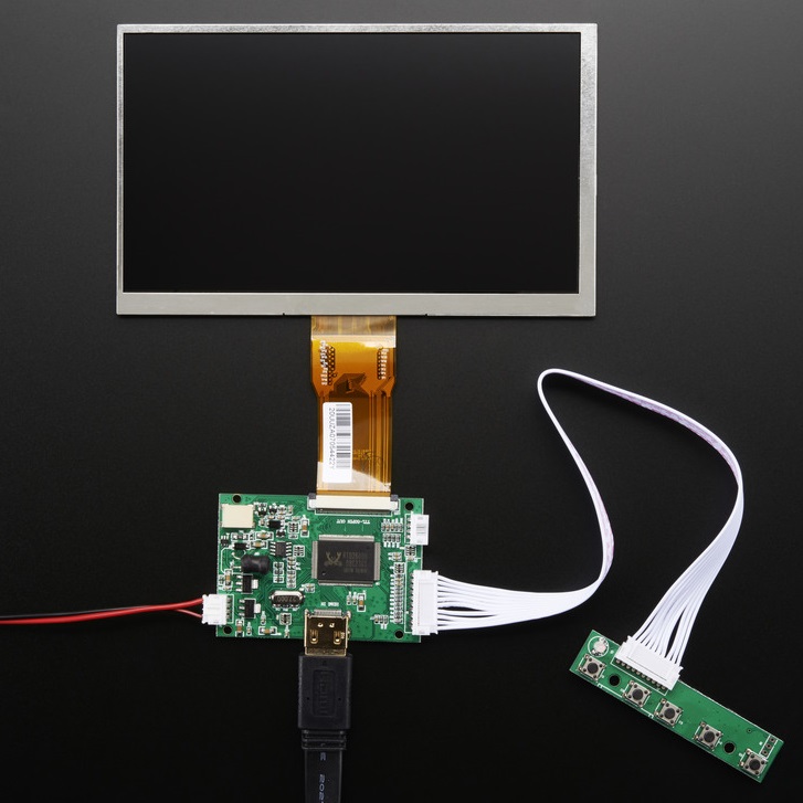 HDMI 4 Pi: 7" Display no Touchscreen 1024x600 w/ Mini Driver