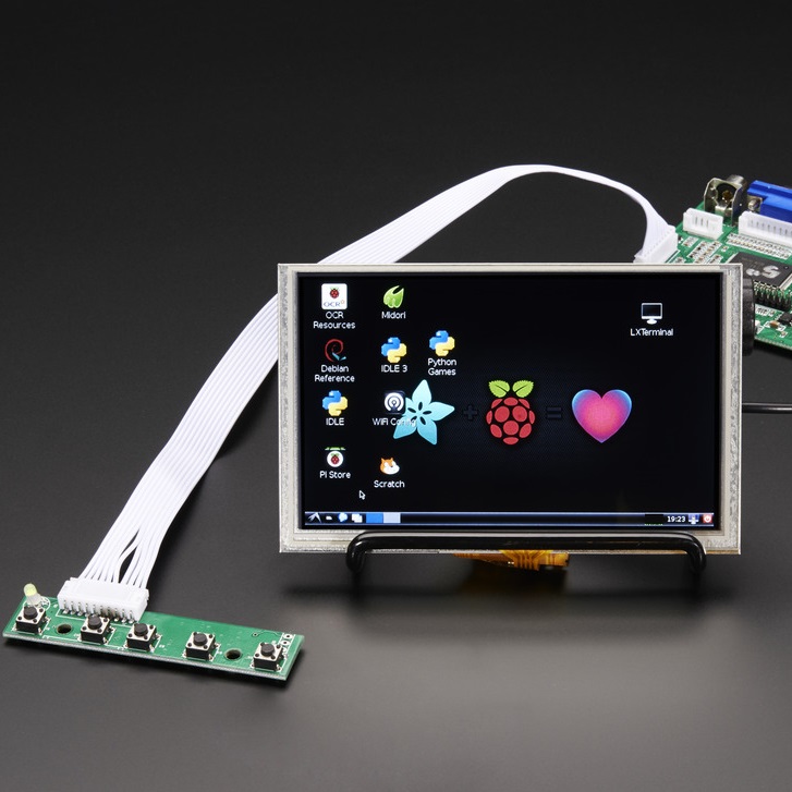 HDMI 4 Pi: 5" Display (w/Touch) 800x480 - HDMI/VGA/NTSC/PAL