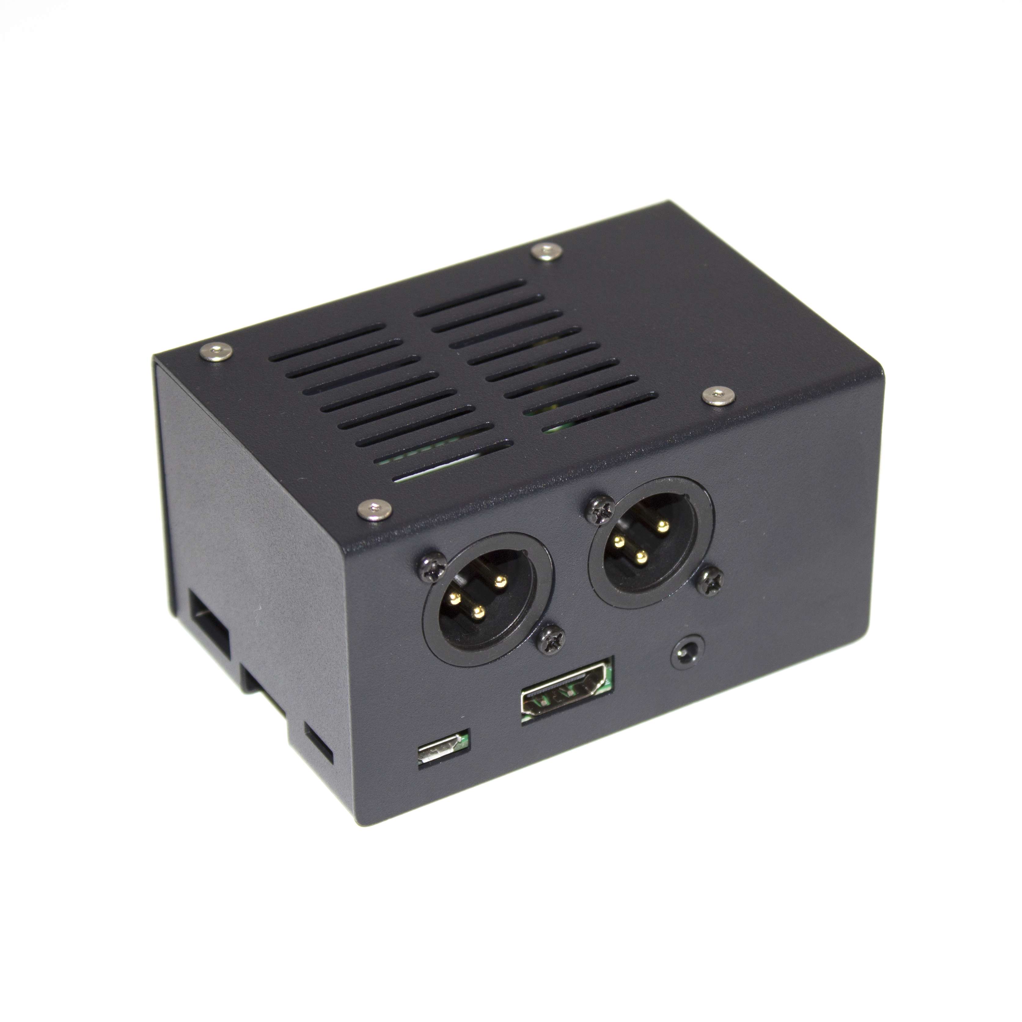 Steel case for HiFiBerry DAC+ XLR, Black Cover, Pi 3