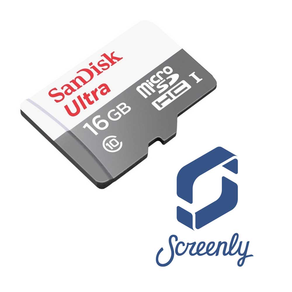 Class 10 microSD Card With Screenly - 16GB