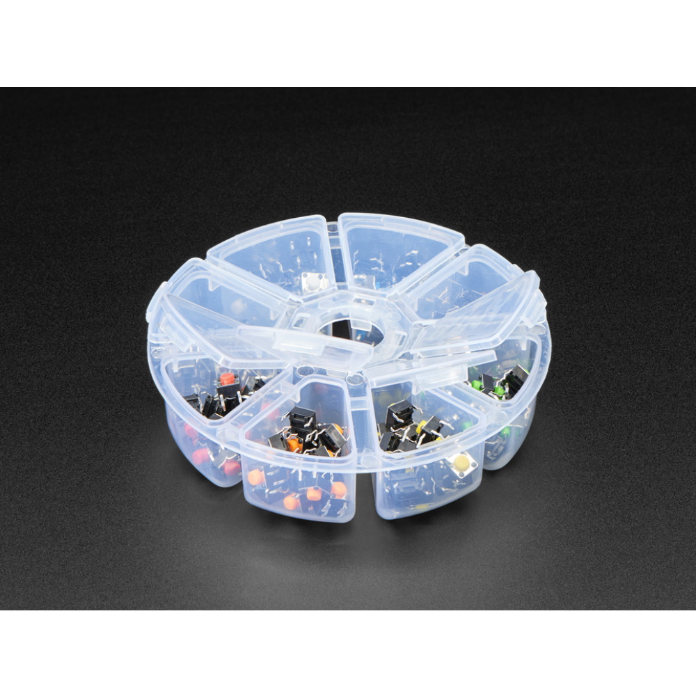 6mm Rainbow Tactile Button Deluxe Party Tray - 160 Pieces