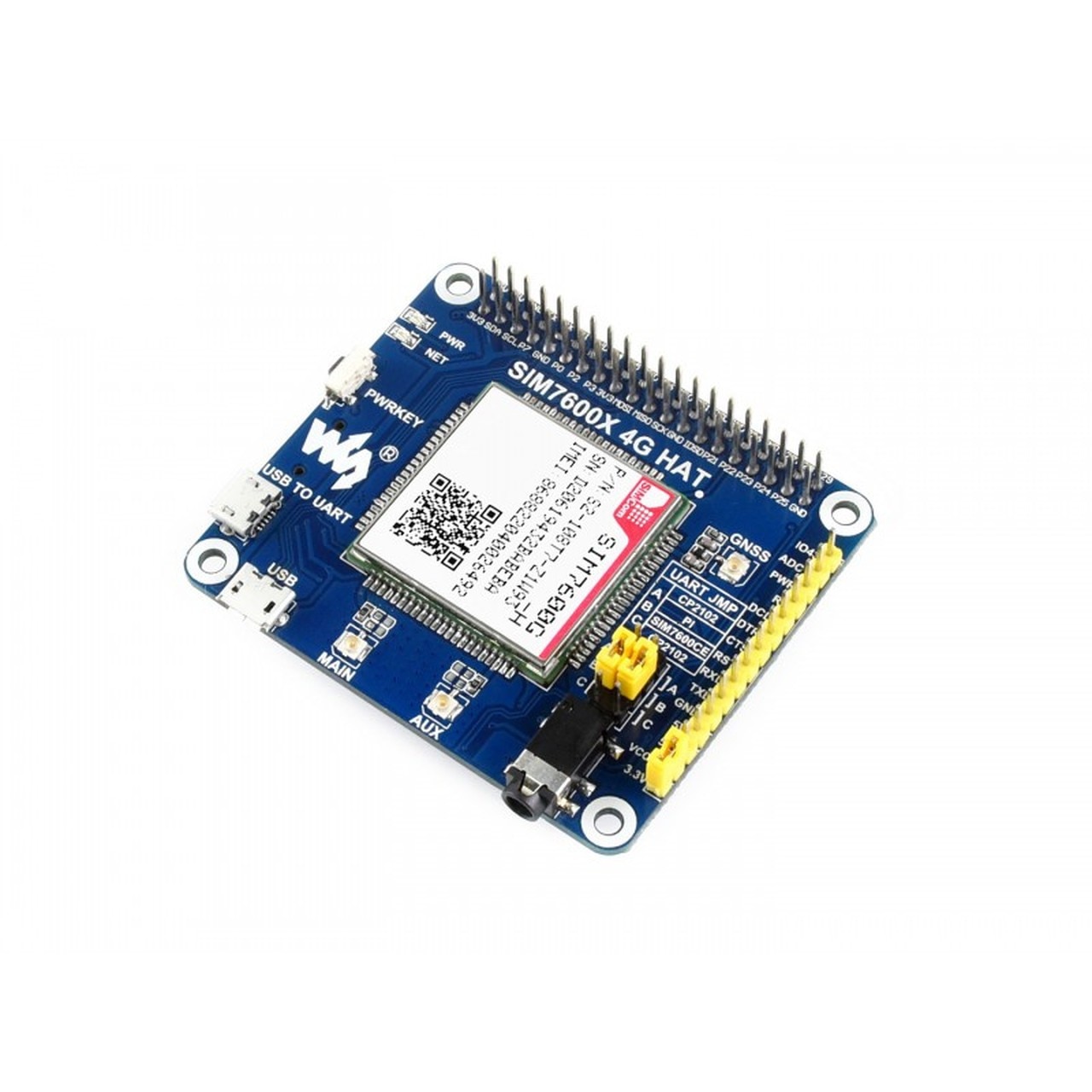 4G / 3G / 2G / GSM / GPRS / GNSS HAT for Raspberry Pi, LTE CAT4, the Global Version