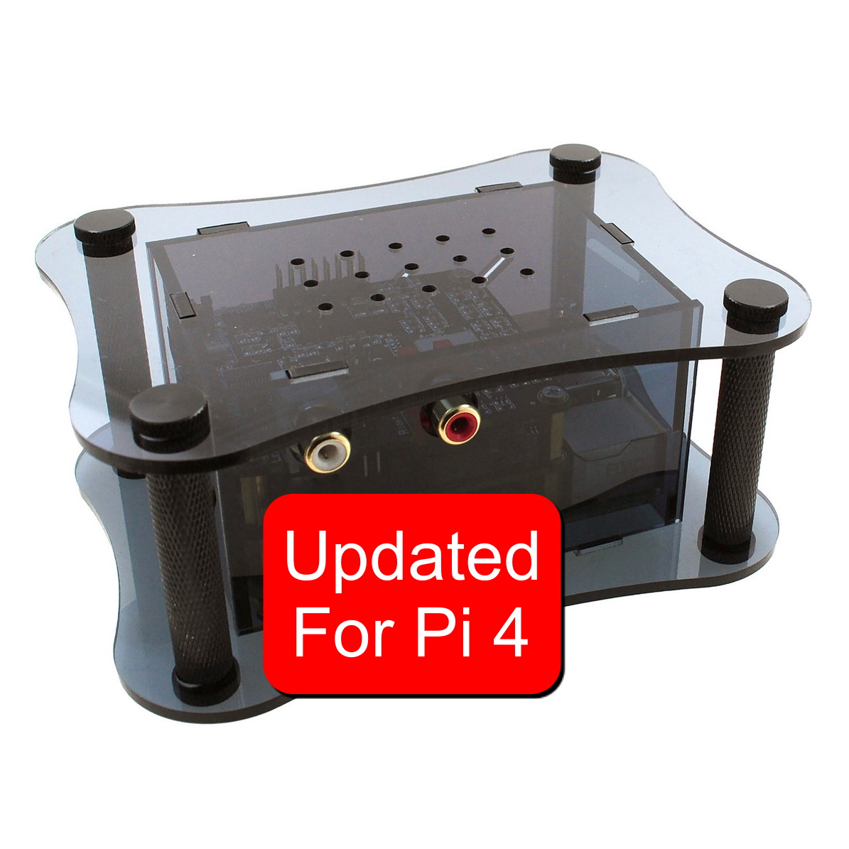 Acrylic Case For RPi 4B + BOSS + Isolator - Black