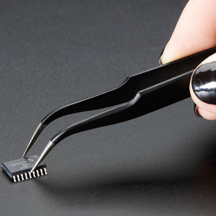 Fine tip curved tweezers - ESD safe - 120mm