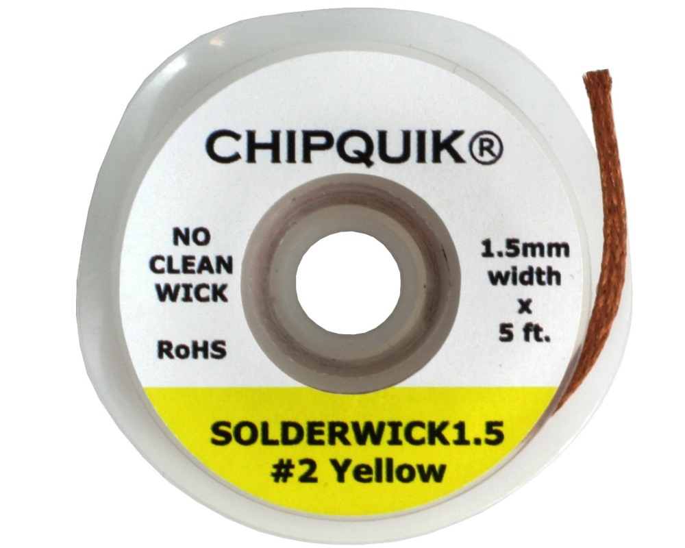 1.5mm Solder Wick (#2 Yellow) - No Clean