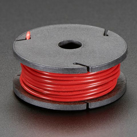 Solid-Core Wire Spool - 25ft - 22AWG - Red