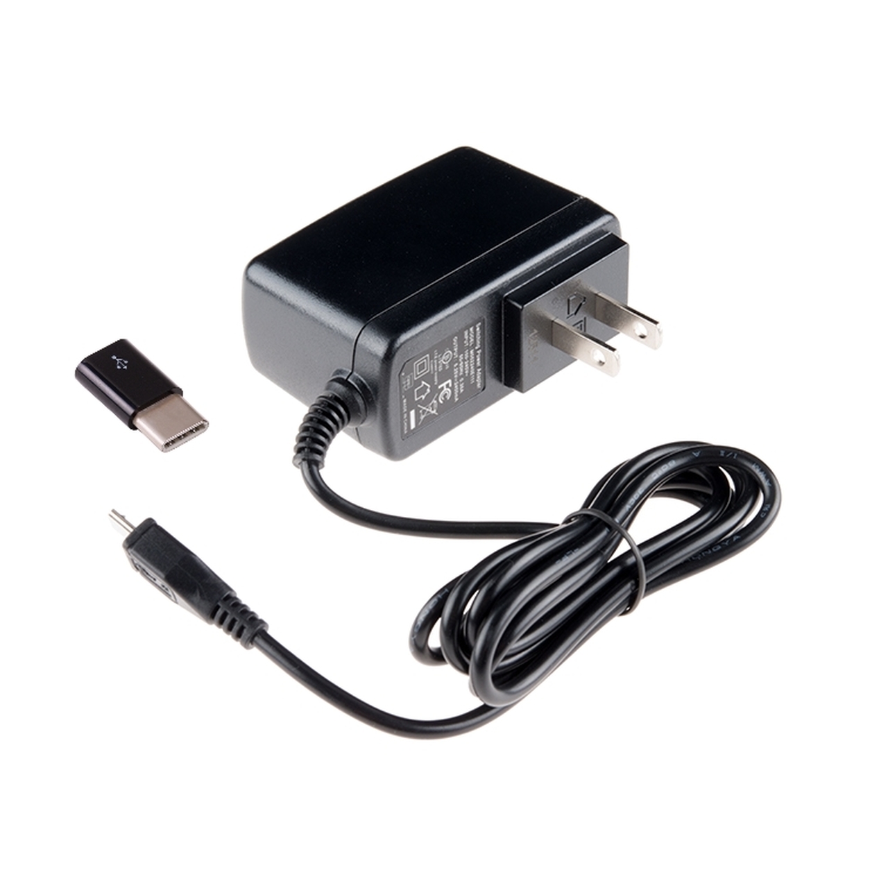 MicroUSB Power Supply with USB-C Adapter