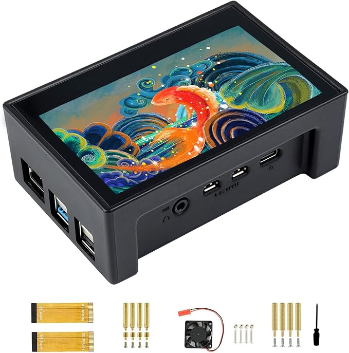 4.3inch Capacitive Touch Display for Raspberry Pi 4B, with Case, DSI Interface, 800×480