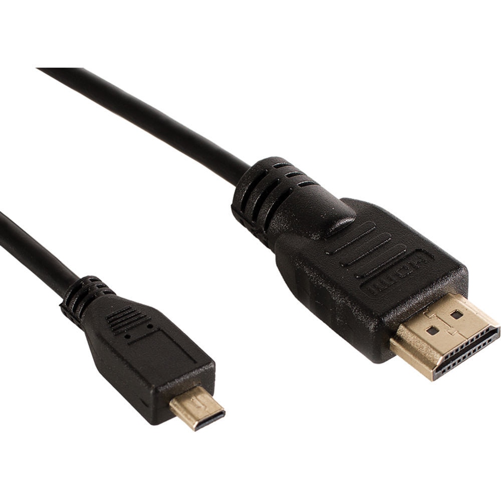 Micro-HDMI to HDMI cable for Pi 4 & Pi 5, 6ft, Black