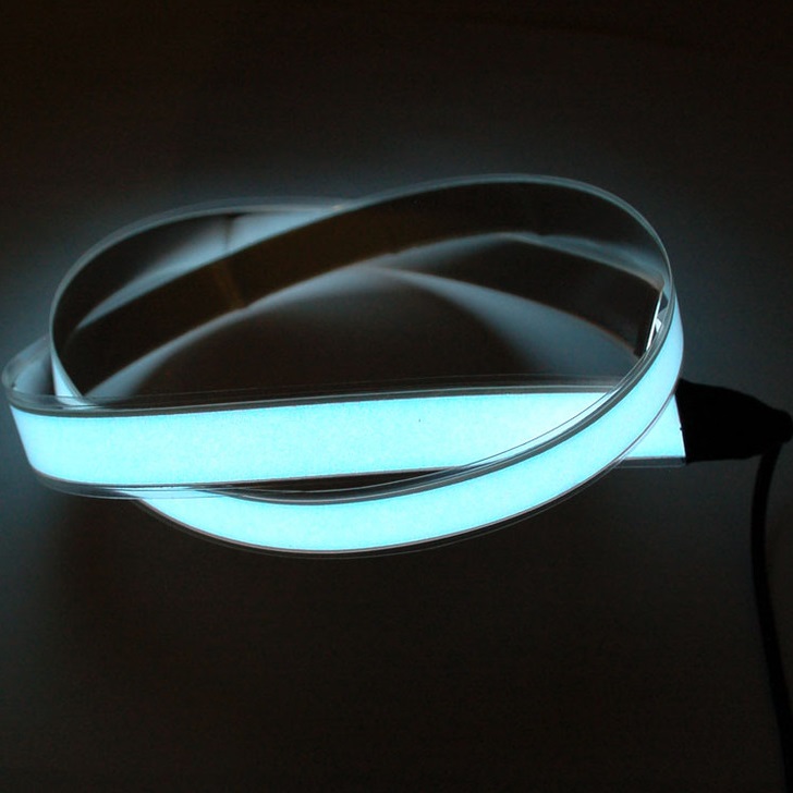 White Electroluminescent (EL) Tape Strip -100cm w/two connectors