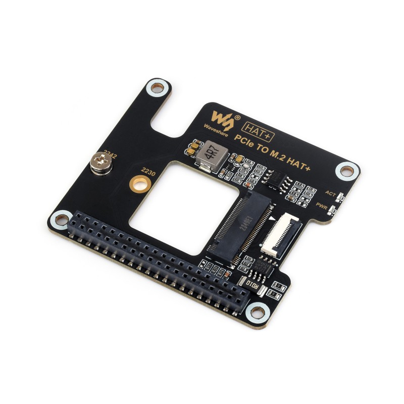 PCIe To M.2 Adapter HAT + for Raspberry Pi 5, NVMe M.2 SSD, High-speed