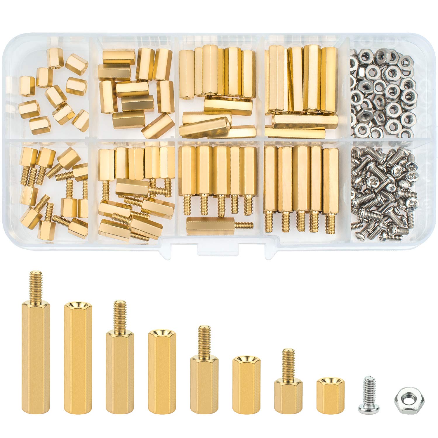 Brass Screw and Stand-off Set - M2.5 - 180 Pieces