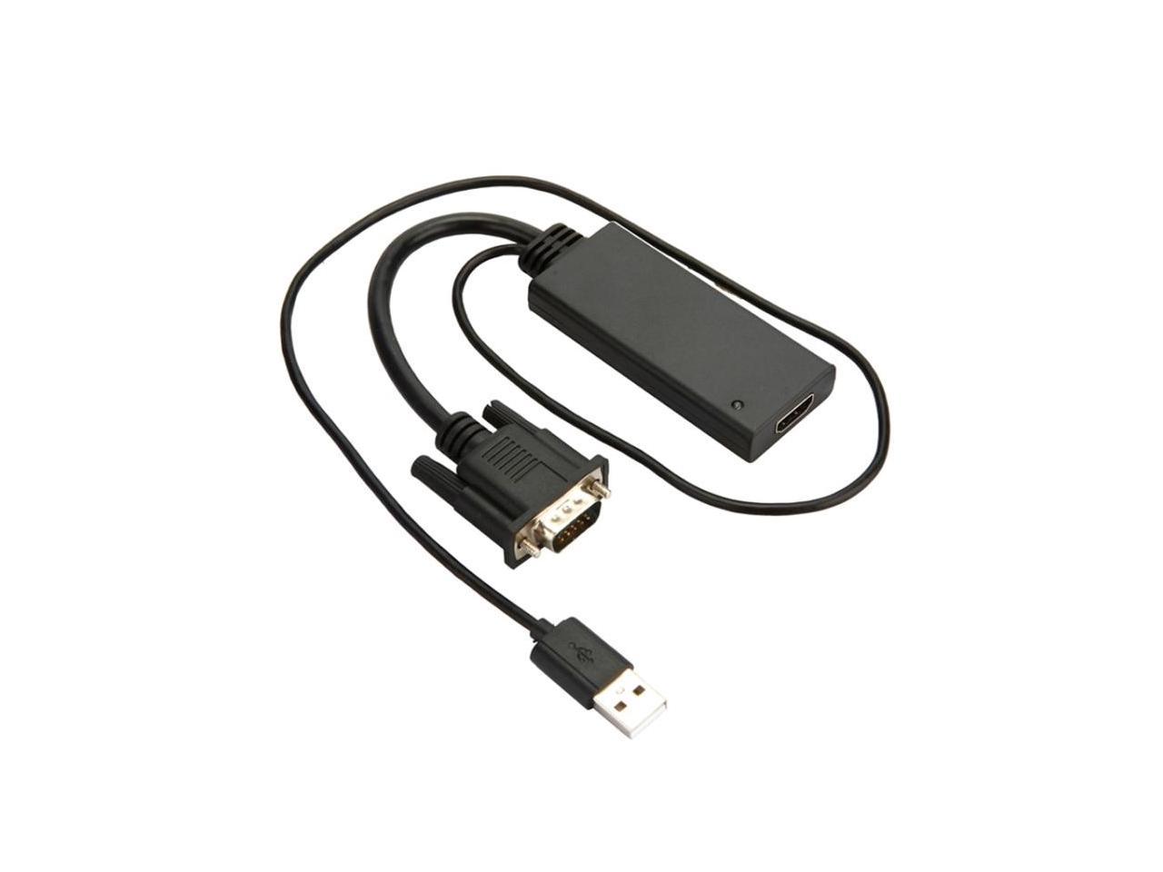 VGA to HDMI Adapter Cable, VGA+USB To HD 1080P Converter with Power Supply