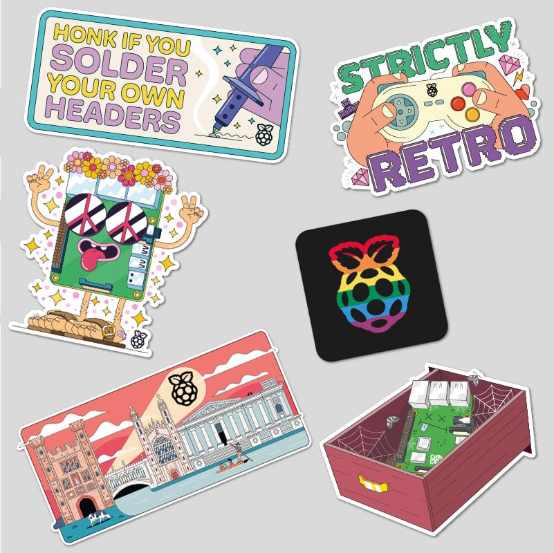 Raspberry Pi Sticker Pack #3 - 6 Pieces