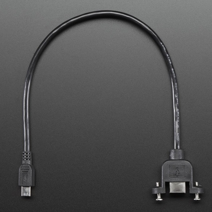Panel Mount USB Cable - B Female to Mini-B Male