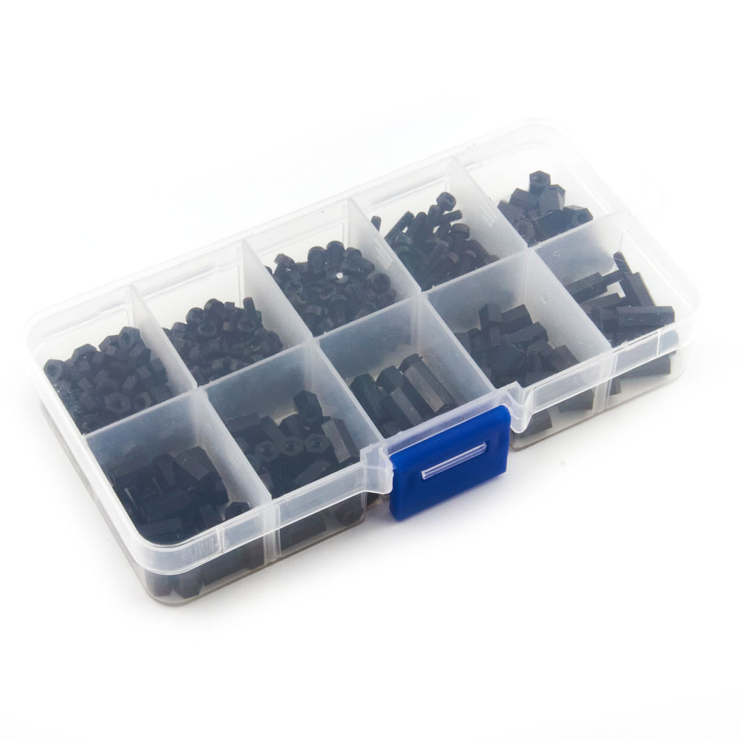 Black Nylon Screw and Stand-off Set - M2.5 - 380 pieces