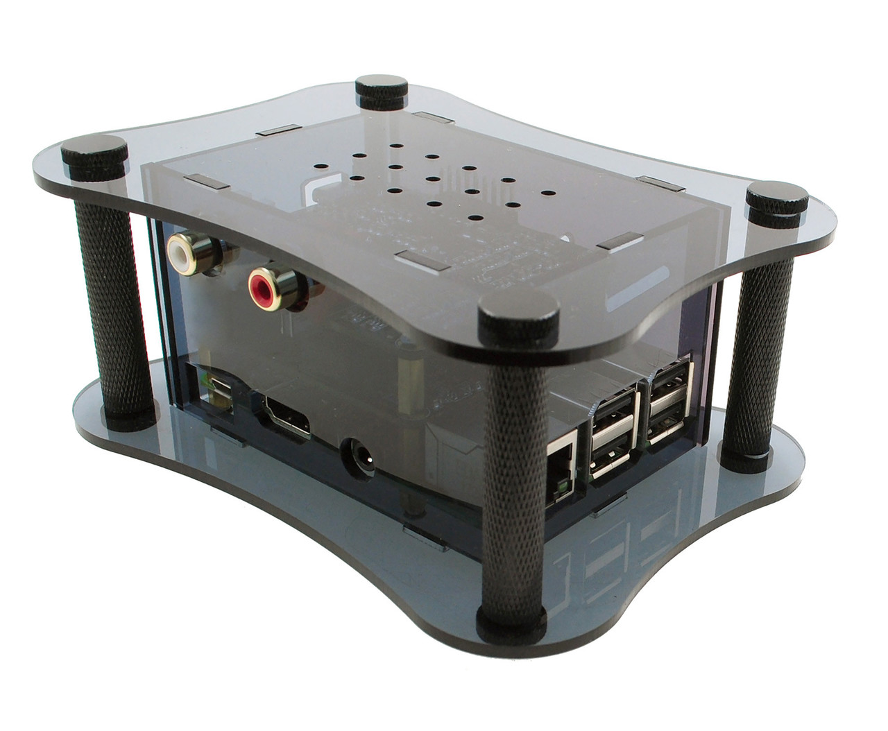 Acrylic Case For RPI + Boss + Isolator - Black