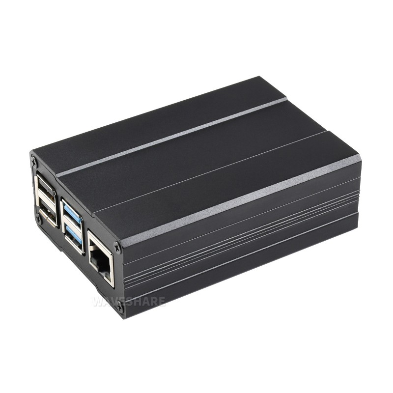 Aluminum Chamfered Design Case for Raspberry Pi 4B, Black