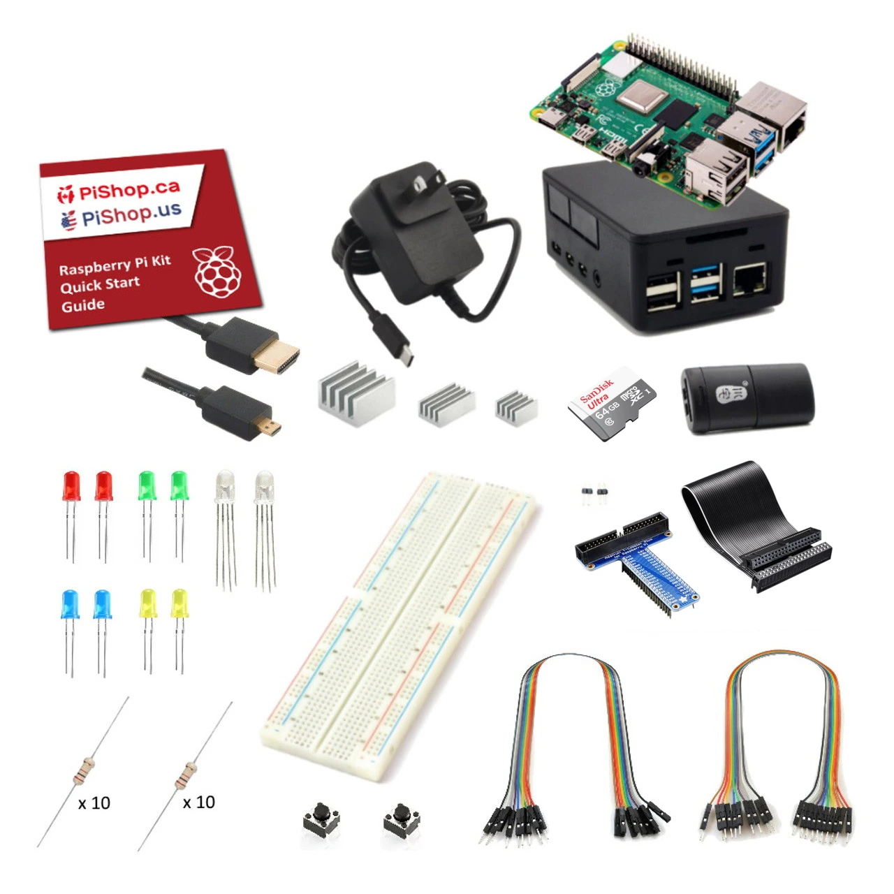 Raspberry Pi 4B Ultimate Kit - 64GB SD Card