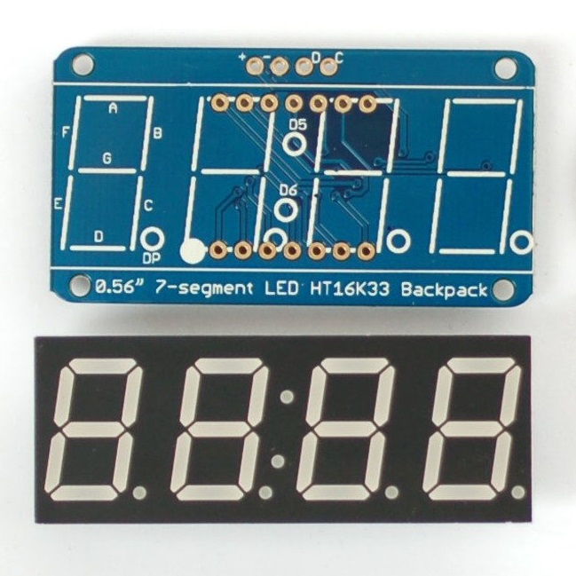 Adafruit 0.56" 4-Digit 7-Segment Display w/I2C Backpack - Red