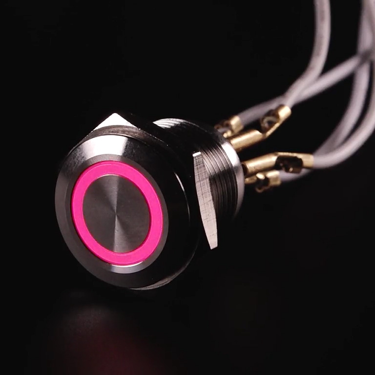 Rugged Metal Pushbutton - 16mm 6V RGB Momentary