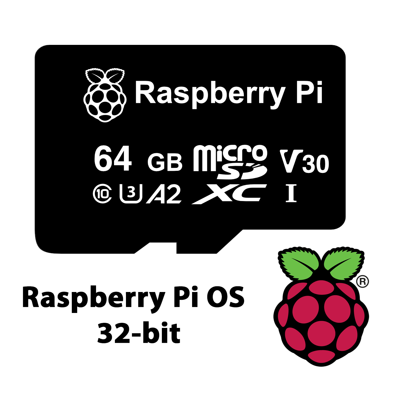 Official Raspberry Pi microSD Card with Raspberry Pi OS 32-bit - 64GB