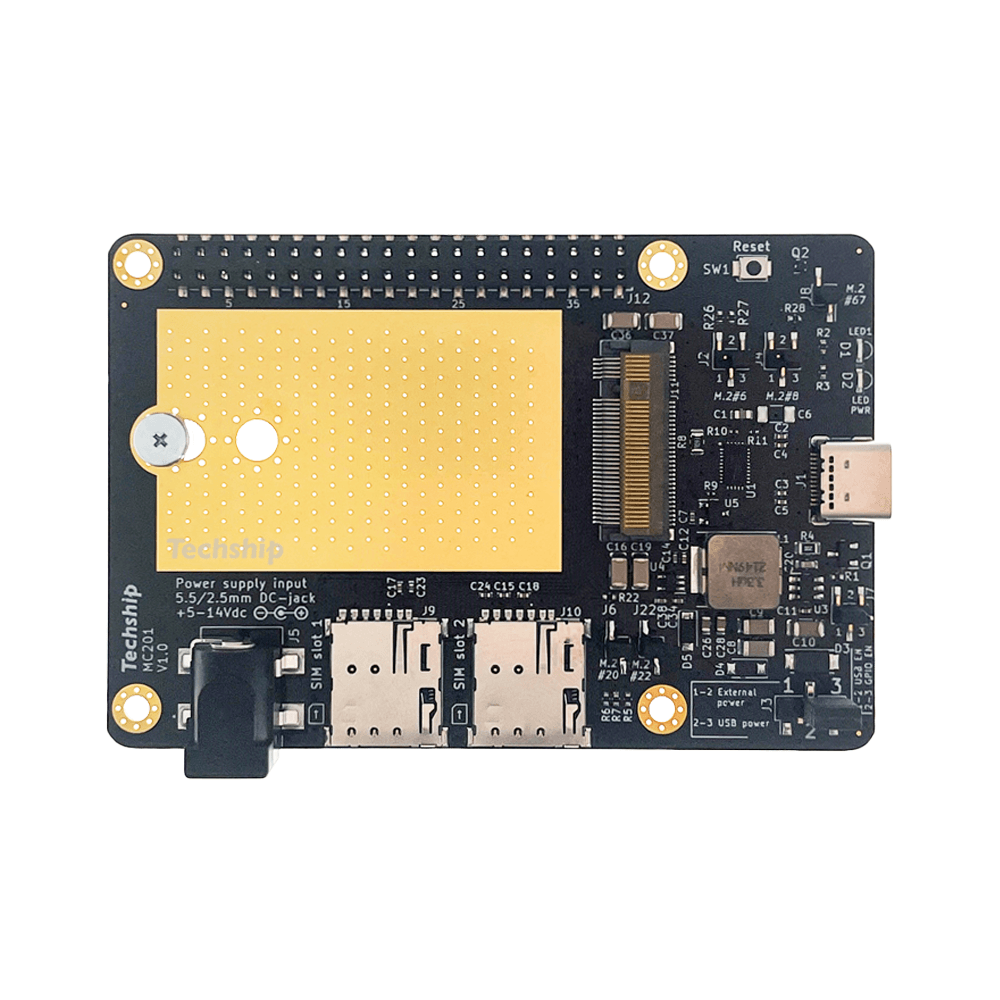 Techship MC201 Adapter (M.2 key B to USB-C, Dual SIM)