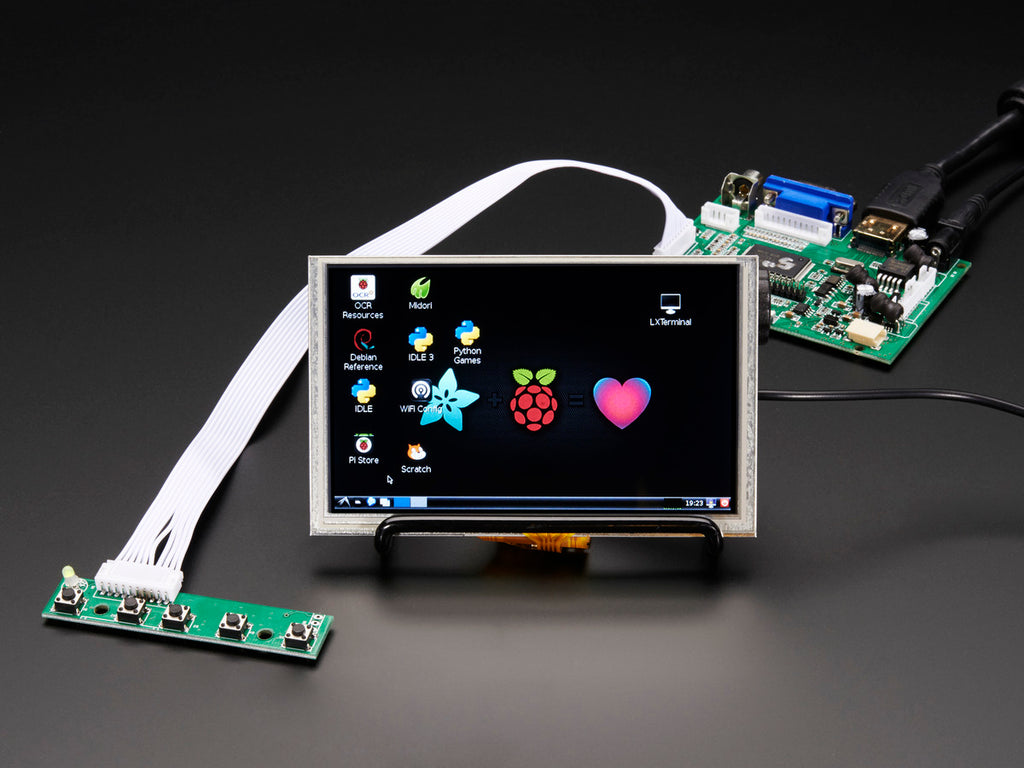 HDMI 4 Pi: 5\" Display (w/Touch) 800x480 - HDMI/VGA/NTSC/PAL