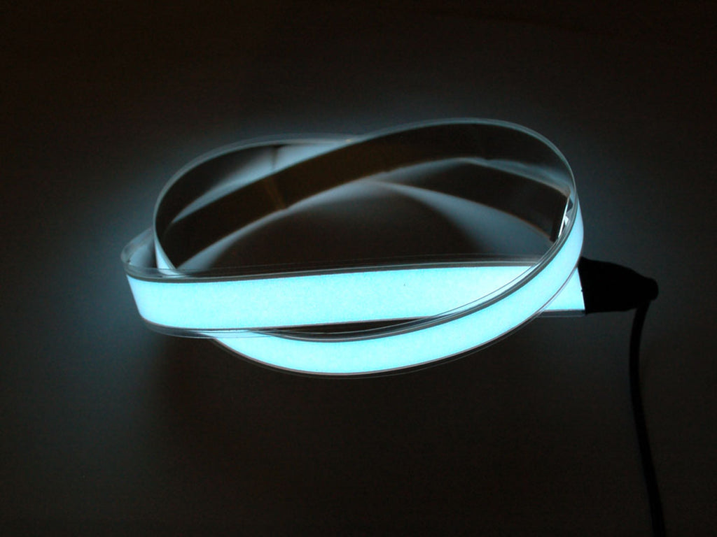 White Electroluminescent (EL) Tape Strip -100cm w/two connectors