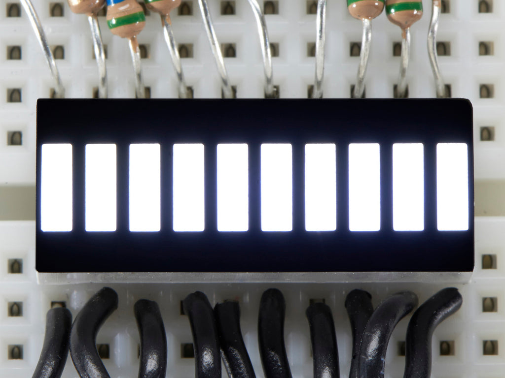 10 Segment Light Bar Graph LED Display - White