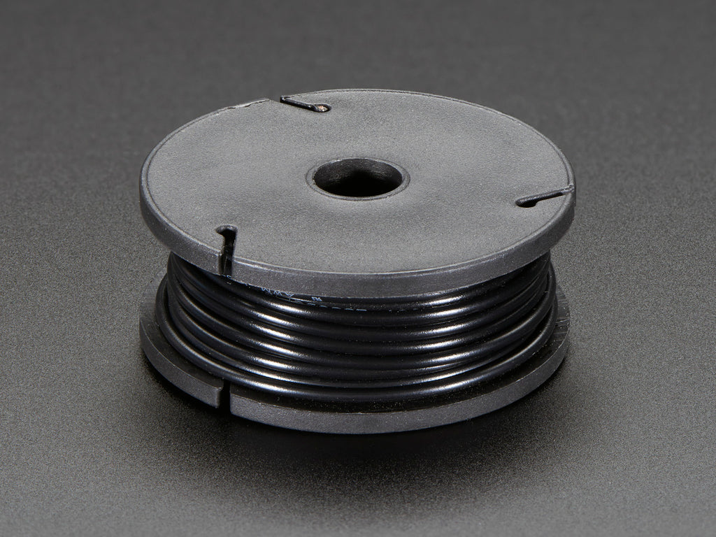 Solid-Core Wire Spool - 25ft - 22AWG - Black