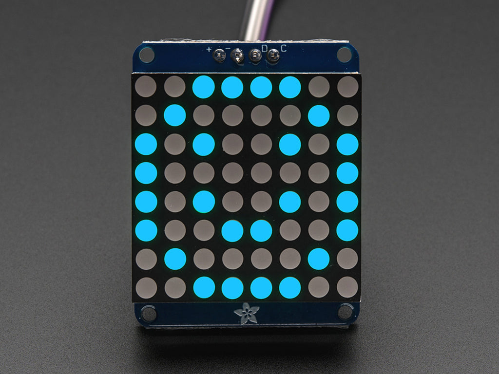 Adafruit Small 1.2\" 8x8 LED Matrix w/I2C Backpack - Blue