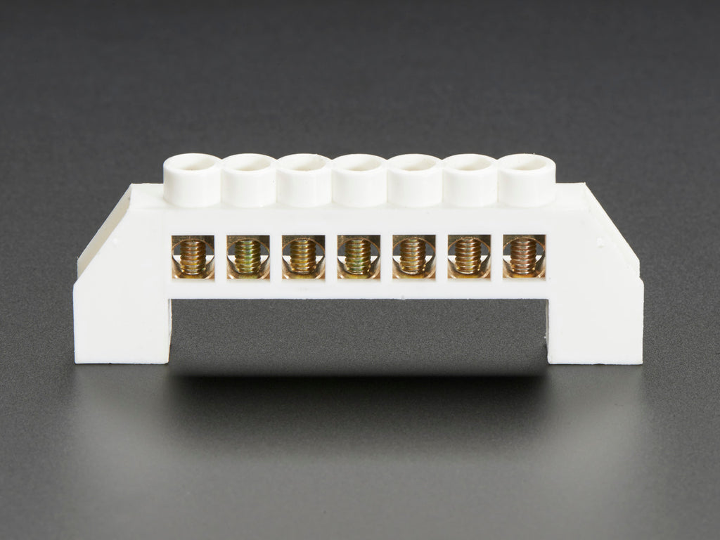 Power Distribution Bus - 7 x 6mm diameter solid brass