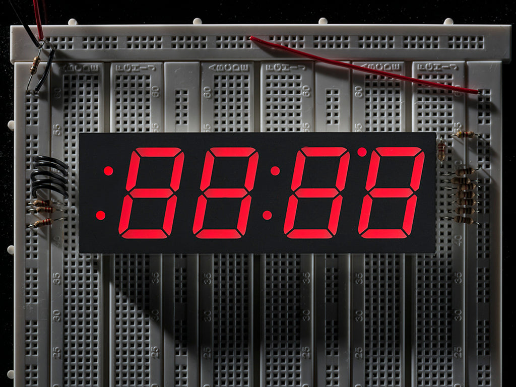 Red 7-segment clock display - 1.2\" digit height